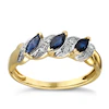 9ct Yellow Gold Sapphire & Diamond Ring