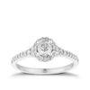 Engagement Ring 18ct White Gold Round Halo 0.50ct Diamond Ring
