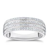 9ct White Gold Multiple Row Eternity 0.25ct Diamond Ring