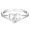 Children's Sterling Silver Cubic Zirconia Heart Ring Medium (Size H)