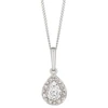 9ct White Gold Pear 0.10ct Total Diamond Halo Pendant