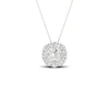 9ct White Gold 0.25ct Total Diamond Halo Pendant