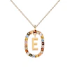 PDPAOLA18ct Gold Plated Gemstones Initial E Pendant