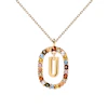PDPAOLA18ct Gold Plated Gemstones Initial U Pendant