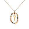 PDPAOLA18ct Gold Plated Gemstones Initial Y Pendant