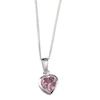 Sterling Silver Pink Cubic Zirconia Heart Necklace