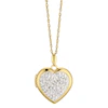 Silver & 9ct Bonded Yellow Gold Crystal Heart Locket
