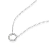 Sterling Silver 0.08ct Diamond Open Circle Pendant