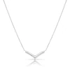 Sterling Silver & Cubic Zirconia Wishbone Shaped Necklace