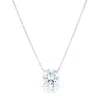 Sterling Silver Round Shaped Cubic Zirconia Necklace
