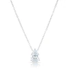 Sterling Silver Pear Shaped Cubic Zirconia Necklace