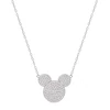 Disney Sterling Silver Cubic Zirconia Pavé Mickey Mouse Necklace