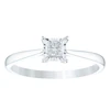Engagement Ring Sterling Silver Square-Shaped Cluster Diamond Ring