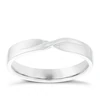 Ladies' 9ct White Gold Plain Twist Band