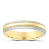 Ladies' 9ct Gold & White Gold Patterned Edge Band