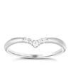 Sterling Silver Cubic Zirconia Set Wishbone Ring Size L