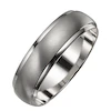 Men's 9ct White Gold Satin and Polished Ring