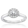 Engagement Ring The Forever Diamond Platinum Halo Flower 0.33ct Diamond Ring
