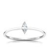 Sterling Silver & Cubic Zirconia Marquise Cut Ring Size P