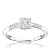 Engagement Ring 9ct White Gold Round Cluster 0.15ct Diamond Ring