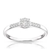 Engagement Ring 9ct White Gold Illusion Set Cluster 0.10ct Diamond Ring