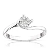 Engagement Ring 9ct White Gold Total Twist Cluster 0.13ct Diamond Ring