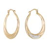 Together Silver & 9ct Bonded Gold Crystal Hoop Earrings