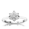 Engagement Ring 9ct White Gold Total Flower Cluster 0.50ct Diamond Ring