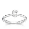 Engagement Ring 18ct White Gold Oval Cut Solitaire 0.40ct Diamond Ring