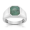 Men's Sterling Silver & Green Aventurine Ring