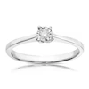 Engagement Ring Sterling Silver Illusion Set Solitaire 0.03ct Diamond Ring