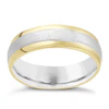 Men's 9ct Yellow Gold and Sterling Silver 6mm Ring
