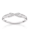 9ct White Gold 0.10ct Diamond Cross Band