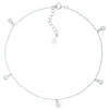 Sterling Silver Cubic Zirconia Set Anklet