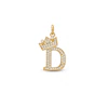 9ct Yellow Gold & Cubic Zirconia Crown Initial D Charm