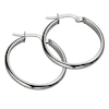 9ct White Gold 20mm Hoop Earrings