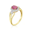 9ct Yellow Gold Treated Ruby & 0.20ct Diamond Ring 3 9ct Yellow Gold Treated Ruby & 0.20ct Diamond Ring