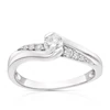 Engagement Ring 9ct White Gold Twist 0.33ct Diamond Ring
