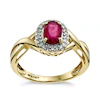 9ct Yellow Gold Oval Treated Ruby & 0.11ct Diamond Ring