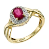 9ct Yellow Gold Oval Treated Ruby & 0.11ct Diamond Ring 3 9ct Yellow Gold Oval Treated Ruby & 0.11ct Diamond Ring