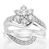 Engagement Ring Perfect Fit 9ct White Gold Flower Cluster Bridal 1ct Diamond Ring