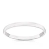 9ct White Gold 2mm Heavy D Shape Ring