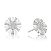 9ct White Gold 0.16ct Diamond Flower Stud Earrings