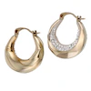 9ct Yellow Gold Crystal 10mm Hoop Wide Earrings