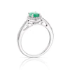 9ct White Gold Emerald 0.15ct Diamond Oval Halo Ring 4 9ct White Gold Emerald 0.15ct Diamond Oval Halo Ring