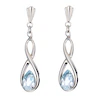 9ct White Gold Blue Topaz Figure of Eight Earrings