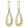 9ct Yellow Gold Diamond Cut Drop Earrings