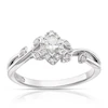 Engagement Ring Emmy London 9ct White Gold Marquise Cut 0.25ct Diamond Ring