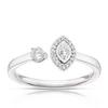 9ct White Gold 0.15ct Total Diamond Open Two Stone Ring